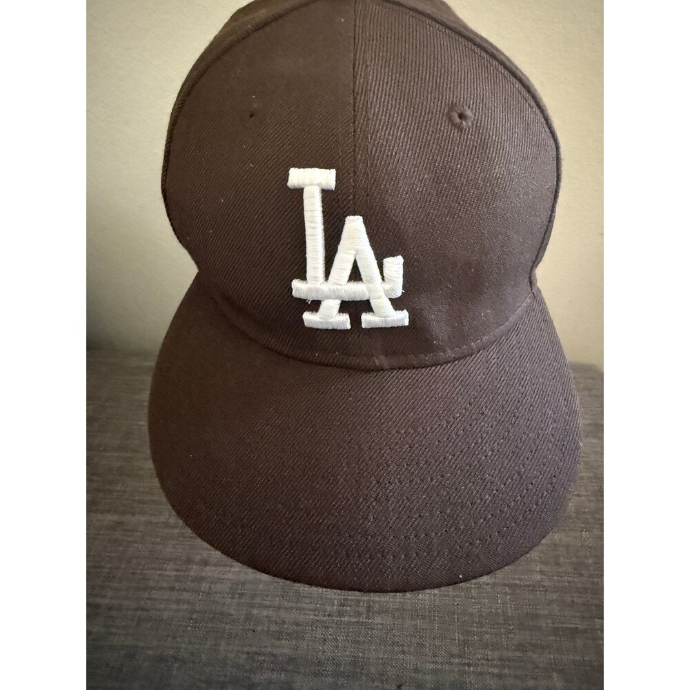Men’s New Era Los Angeles Dodgers Mocha Brown 59FIFTY Size 7 1/4 Fitted Hat